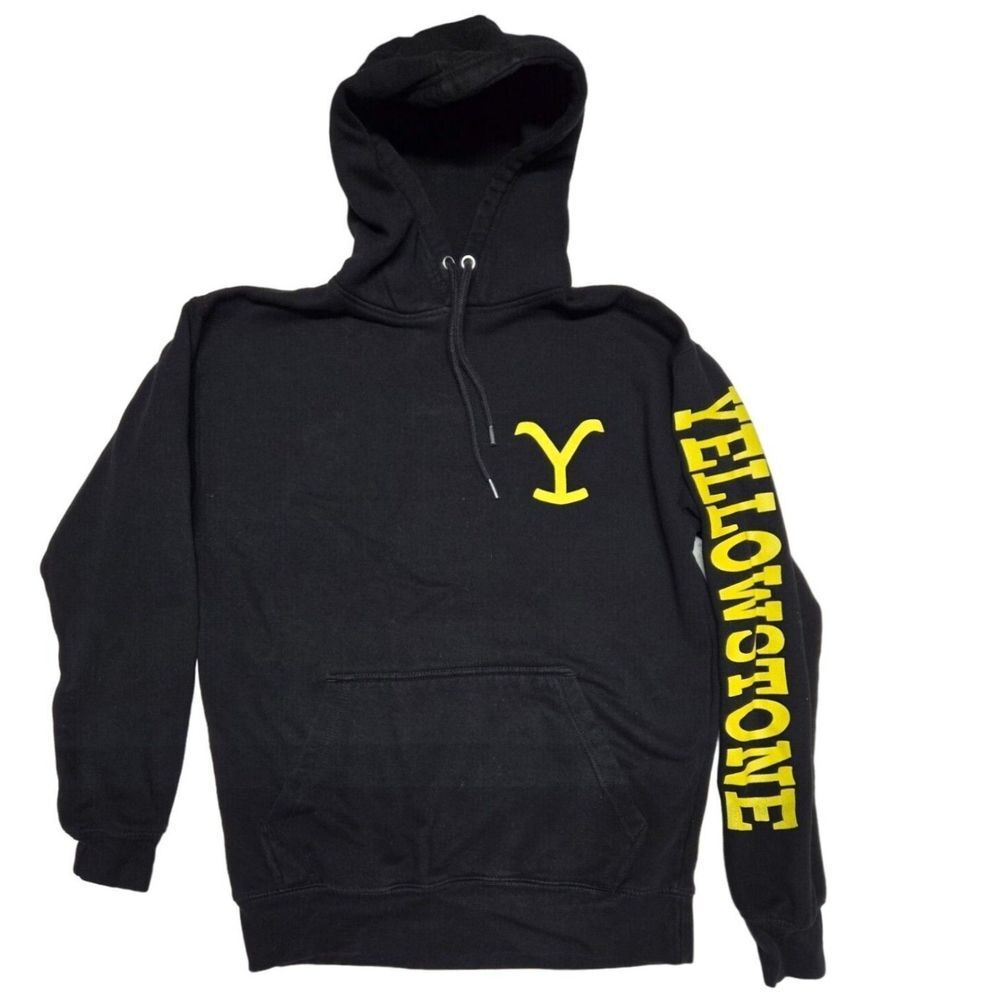 Yellowstone Dutton Ranch Hoodie Pullover Graphic Print Black Size M‎